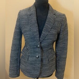 Banana Republic Black and White Tweed Blazer Jacket